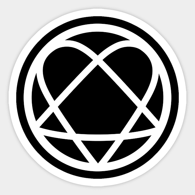 Pentagram Heart (White) Sticker by HeyThereDozy